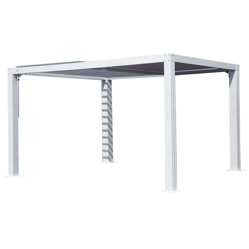 domi outdoor living - 10 ft. x 10 ft. White Aluminum Metal Louvered Pergola