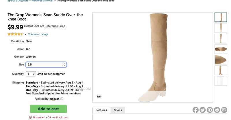 $9.99 Women's Sean Suede Over-the-knee Boot