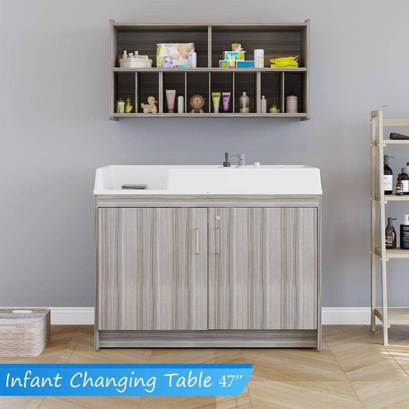 TOT MATE - Infant Changing Table, Assembled (Shadow Elm Gray)