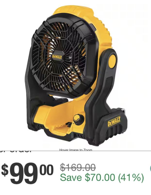 $169 DEWALT 20V MAX JOBSITE FAN (TOOL ONLY) IS NOW $99