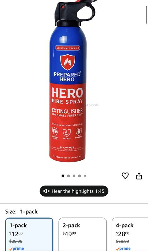 $12 Prepared Hero Fire Spray