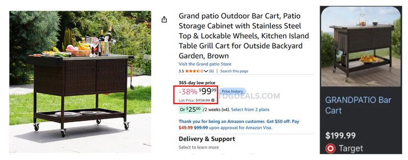 OUTDOOR BAR CART DEAL 🍹