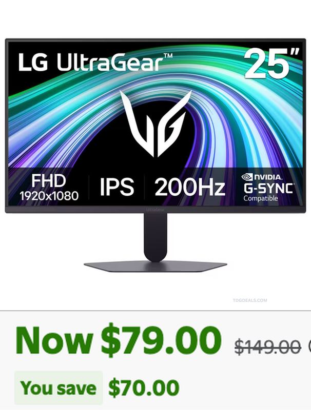 $79 LG ULTRAGEAR 25" 200HZ GAMING MONITOR