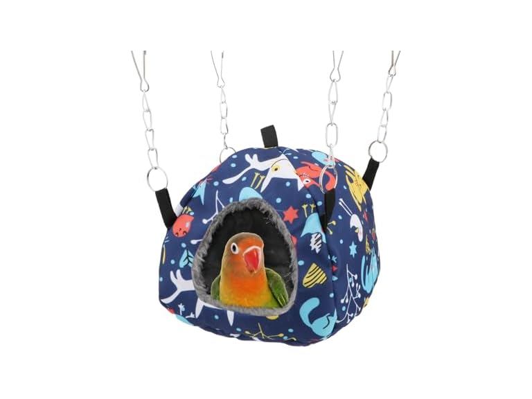 Wontee Bird Plush Hammock Parrot Hanging Snug