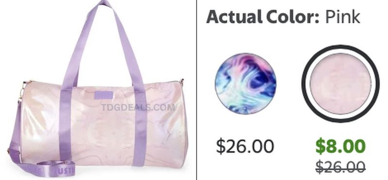 $26 JUSTICE GIRLS ROUND DUFFLE BAG FOR $8
