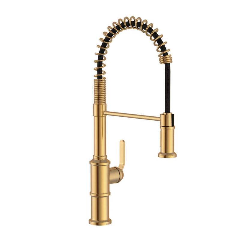 Gerber - Kinzie Brushed Bronze 22 in. Single Handle Pre-Rinse Spring Pull Down Sprayer Kitchen Faucet with 360-degree Swivel