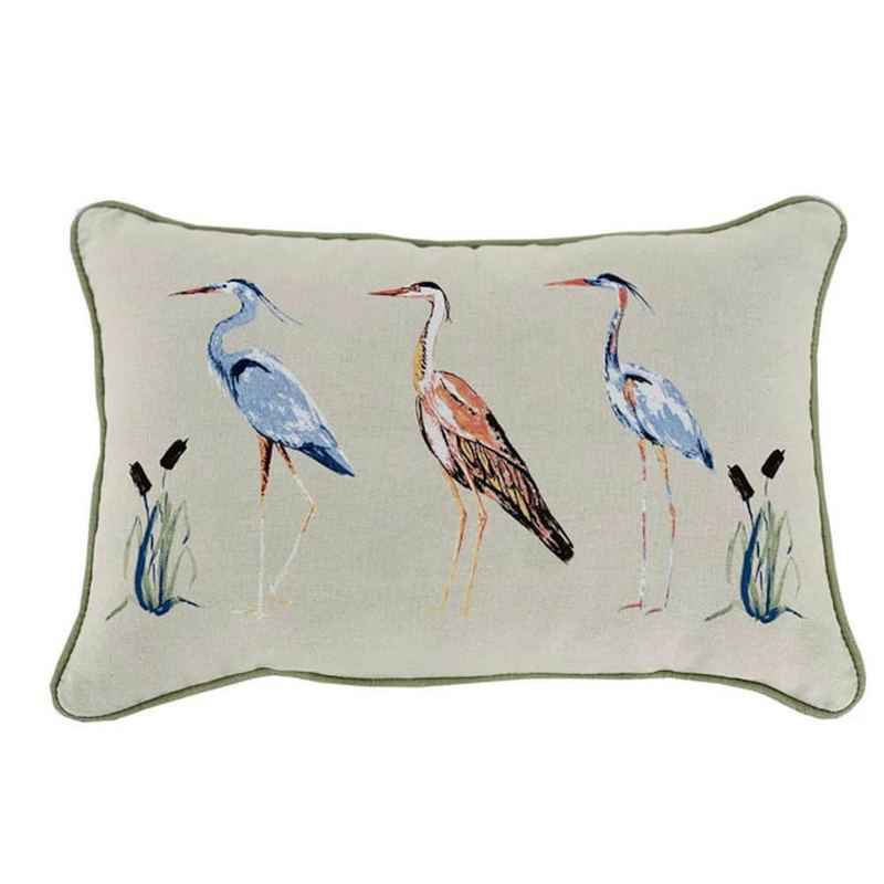 Hampton Bay - 20 in. x 12 in.  Outdoor Patio Lumbar Pillow in Allover Bird
