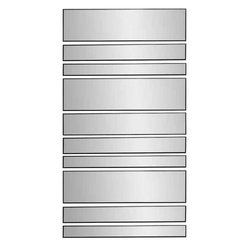 Deco Mirror - 30 in. x 53.5 in. Modern Rectangle Metal Black Framed 10 Piece Accent Variety Mirror Set