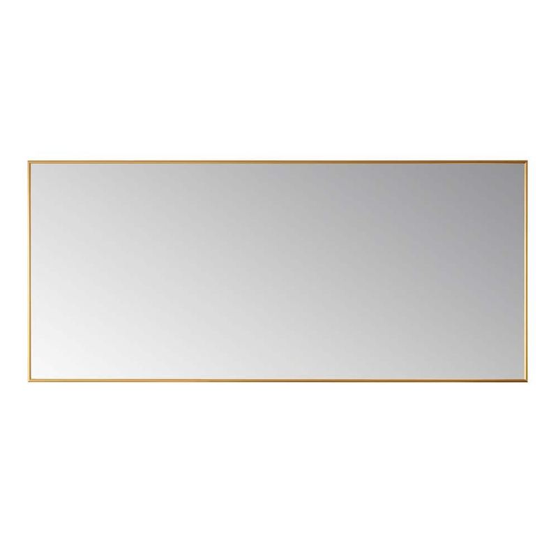 ROSWELL - Viella 72 in. W x 32 in. H Rectangular Aluminum Framed Wall Bathroom Vanity Mirror in Gold
