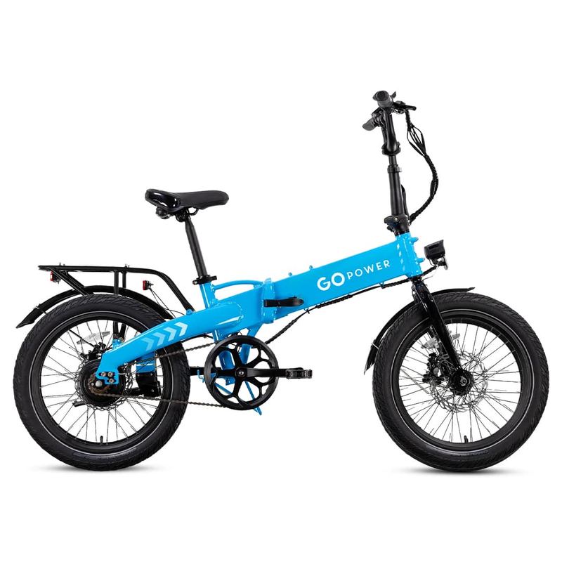 GoPowerBike - GoVolt Folding Electric Bike | 20" | 500W | 20mph | 45+ Mile Range - One size - Blue