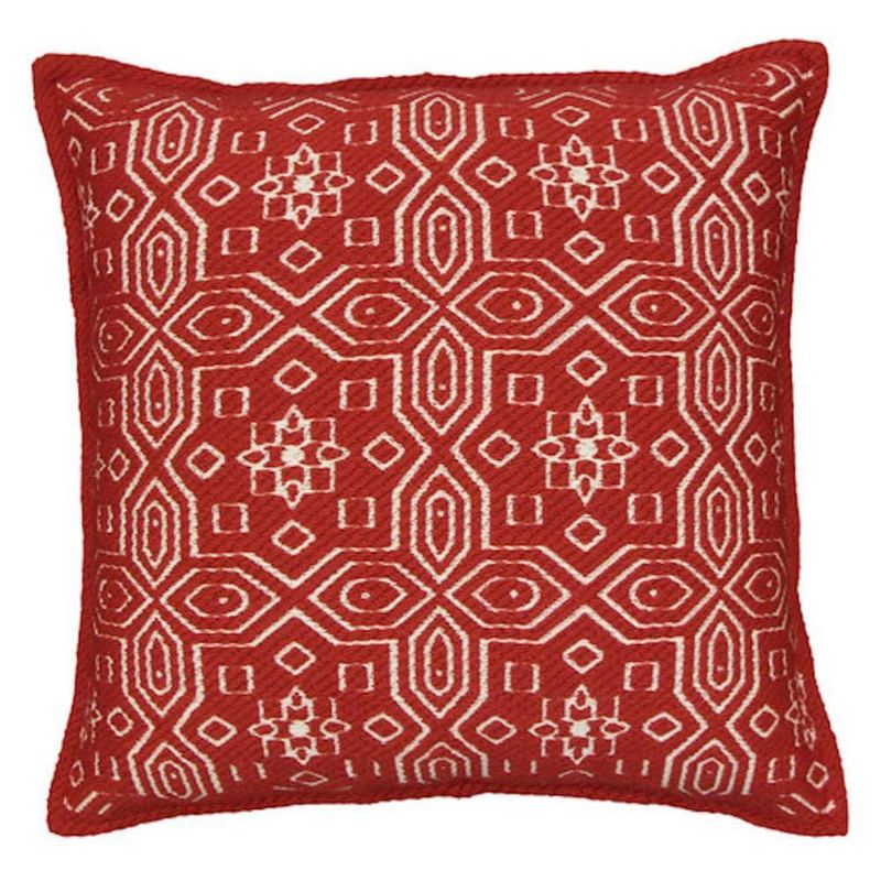 Hampton Bay - 20 in. x 20 in. Woven Outdoor Patio Throw Pillow in Patterned Stripe