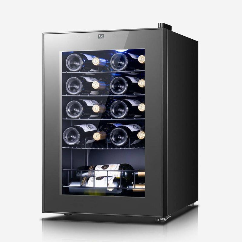 Yeego - Single Zone 20-Bottles Counter Top/Freestanding Compressor Wine Cooler Fridge Cellar Cooling Unit in Black
