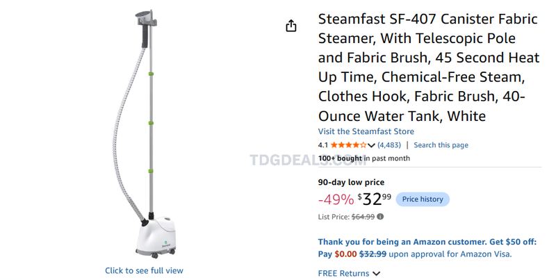 49% OFF STEAMFAST FABRIC STEAMER