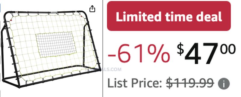 $119.99 FRANKLIN SPORTS SOCCER REBOUNDER FOR $47 ⚽