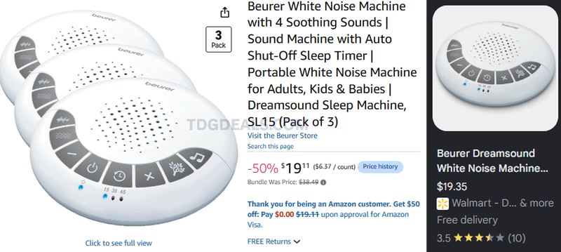 3 WHITE NOISE MACHINES FOR $19.11