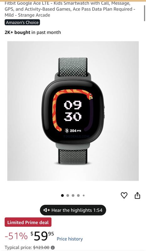 FITBIT ACE LTE FOR KIDS DOWN TO $59.95 👀