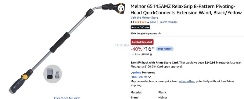 $16.79 MELNOR RELAXGRIP EXTENSION WAND