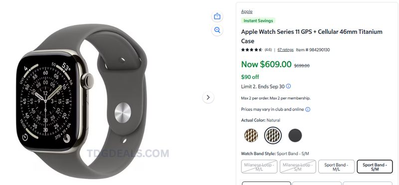 APPLE WATCH SERIES 11 TITANIUM $609