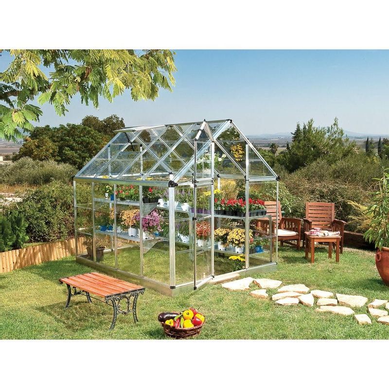 CANOPIA by PALRAM - Snap and Grow 6 ft. x 8 ft. Silver/Clear DIY Greenhouse Kit