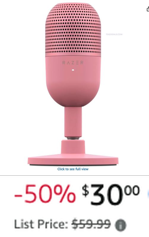 $59.99 RAZER SEIREN V3 MINI USB MICROPHONE FOR $30 🔥