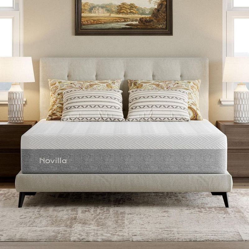 Novilla - Cooling California King Medium to Firm Gel Memory Foam 14 in. Mattress, Bed in a box, Breathable Cooling Mattress