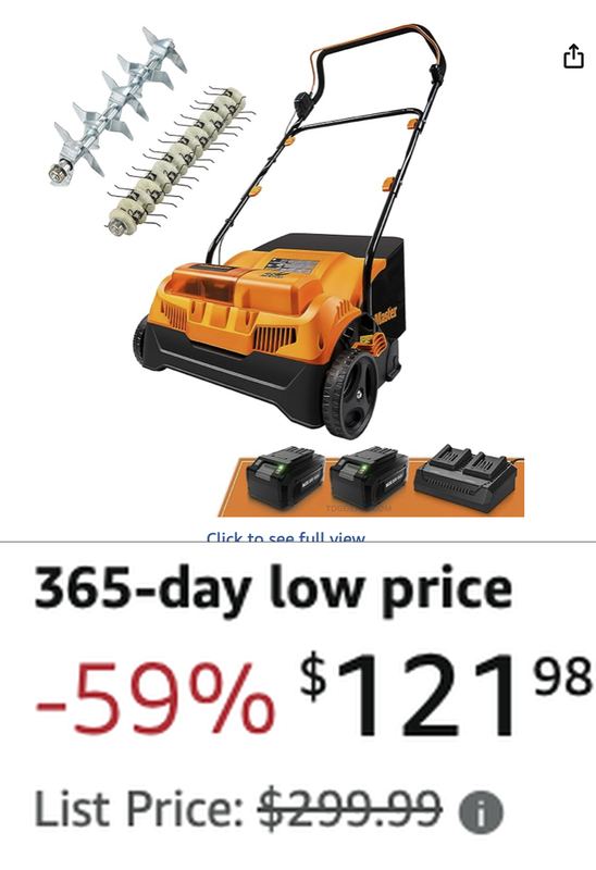 🚨 $299.99 LAWNMASTER 48V DETHATCHER FOR $121.98