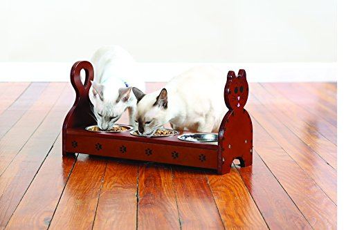 Etna Products TT Wood Multi Cat Feeder (Brown)