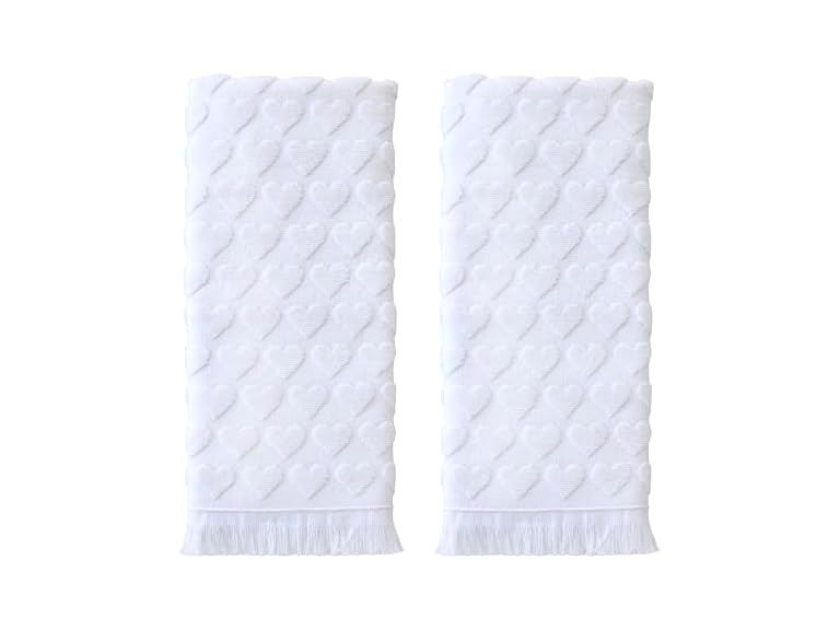 SKL Home Valentine's Day Heart Jacquard 100% Cotton 2Pc