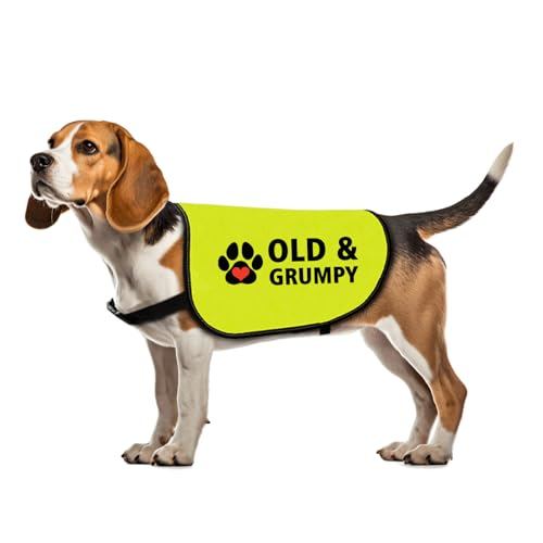 Funny Grumpy Dogs Jacket Old&Grumpy Dog Slogan Vest Social Distancing Gift Nervous Dog Gift Grumpy Animals Vest (Old & Grumpy-Large)