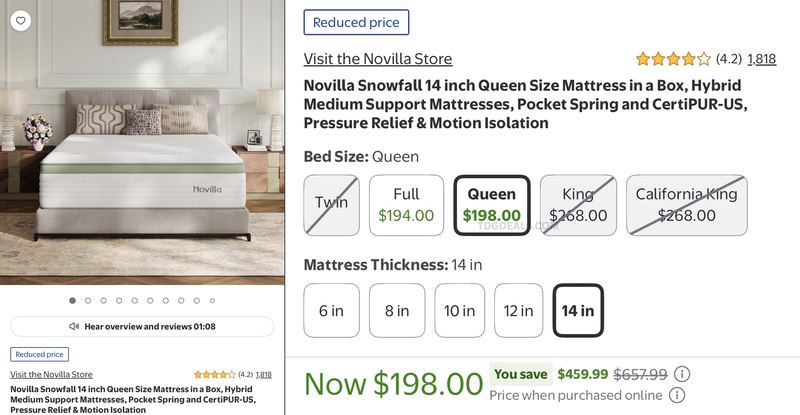 $658 QUEEN HYBRID MATTRESS FOR $198 🤯