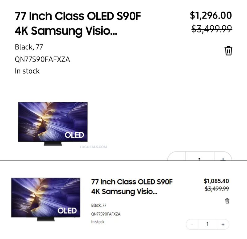 $3,499.99 - SAMSUNG OLED S90F TV (2025) FOR AS LOW AS $1,085.40