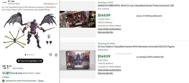 $150 G.I. JOE NEMESIS IMMORTAL for $51.99