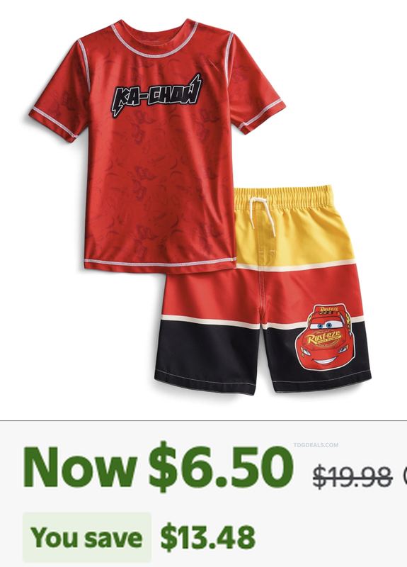 $6.50 TODDLER CHARACTER SWIM TRUNK SETS @ WALMART