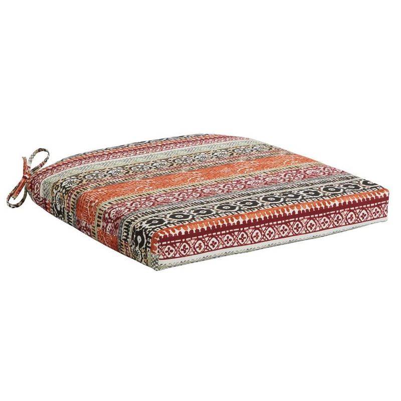 Hampton Bay - 20 in. W x 20 in. D Universal Outdoor Seat Pad in Patterned Stripe