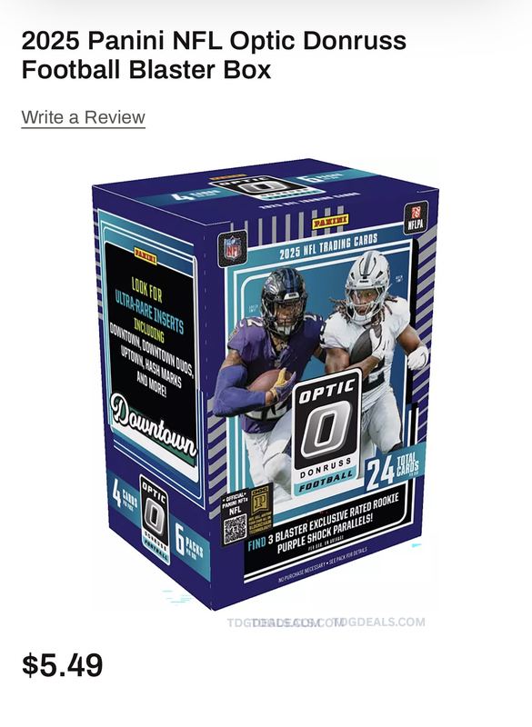 PANINI OPTIC DONRUSS BLASTER — $5.49 A BOX