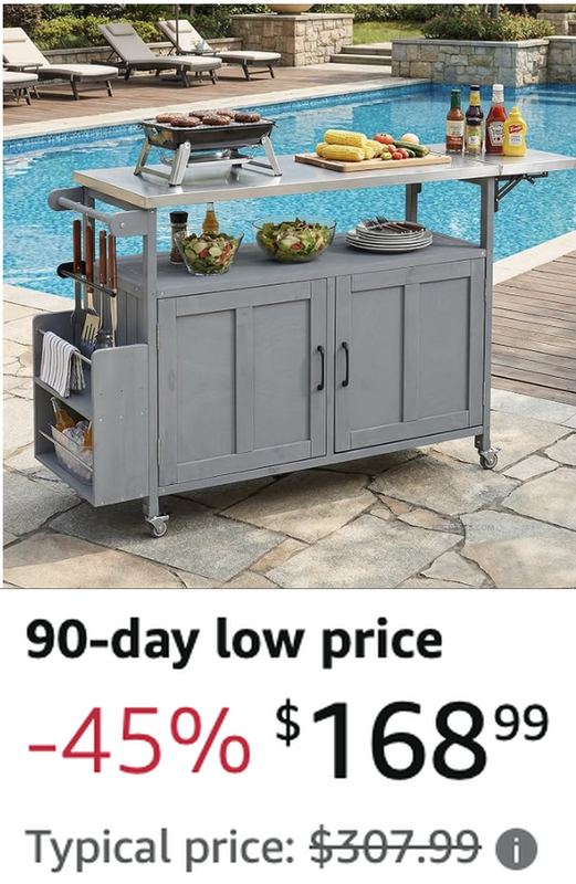$168.99 OUTDOOR KITCHEN ISLAND GRILL CART 🔥