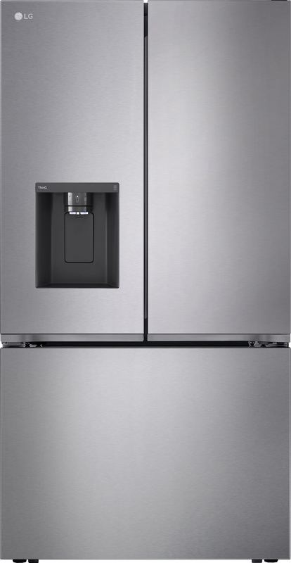LG - 36-in Counter-Depth MAX 25.5 Cu. Ft. French Door Smart Refrigerator with Ice Plus - PrintProof Stainless Steel Look