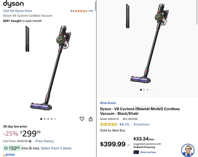 $300 Dyson V8 Cyclone Cordless Vacuum