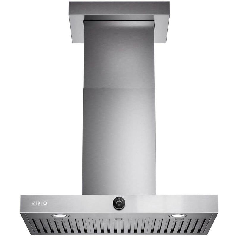 VIKIO - 42 in. 600 CFM Convertible Ducted to Ductless Wall Mount Range Hood in Stainless Steel, 3-Ways Venting, 2-Baffle Filters