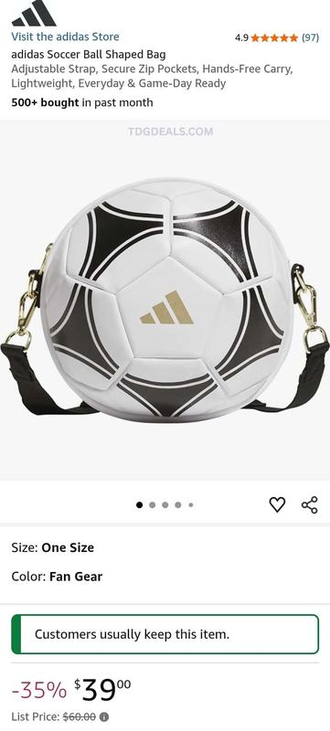 35% OFF ADIDAS SOCCER BALL SHAPED BAG