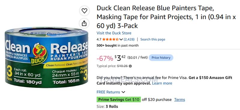 67% OFF DUCK PAINTER'S TAPE 👀