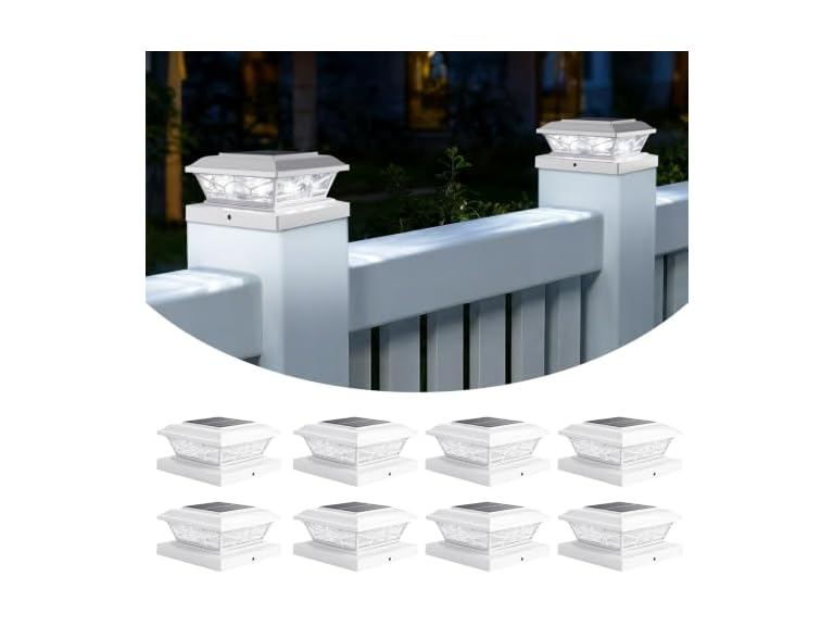 75% OFF: Brightever 4x4 3.5x3.5 Solar Post Cap Lights 8-Pack White