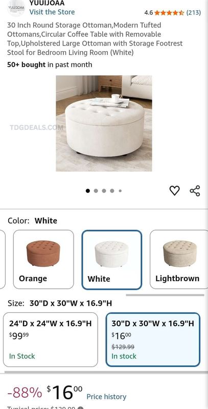 🚨 88% OFF 30" STORAGE OTTOMAN 🚨