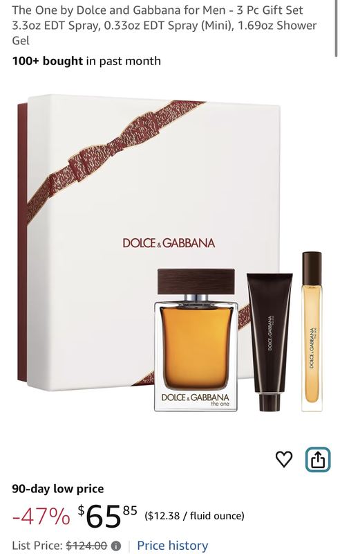 Dolce and Gabbana “The One” Gift Set for $66