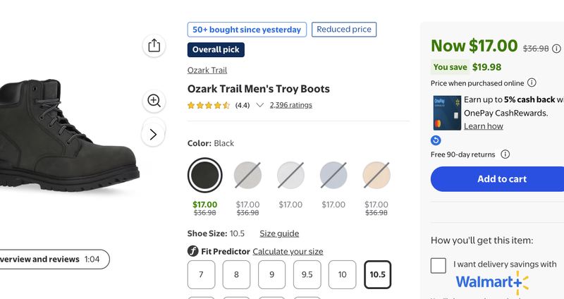 $36.98 - Ozark Trail Men's Troy Boots🥾