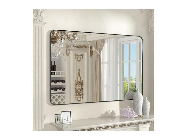 SNUGACE Black Framed Bathroom Vanity Mirror