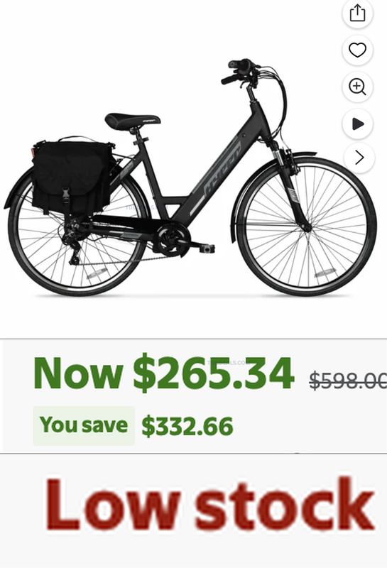 HYPER BICYCLES 36V ELECTRIC COMMUTER E-BIKE FOR $265.34