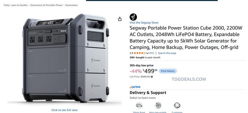 SEGWAY CUBE 2000 POWER STATION — $499.98