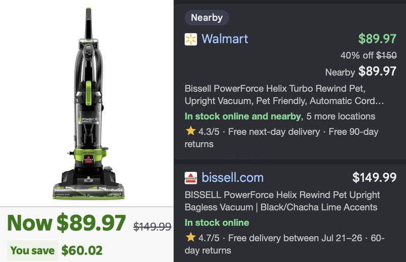 $149.99 BISSELL UPRIGHT VACUUM DROPPED TO $89.97