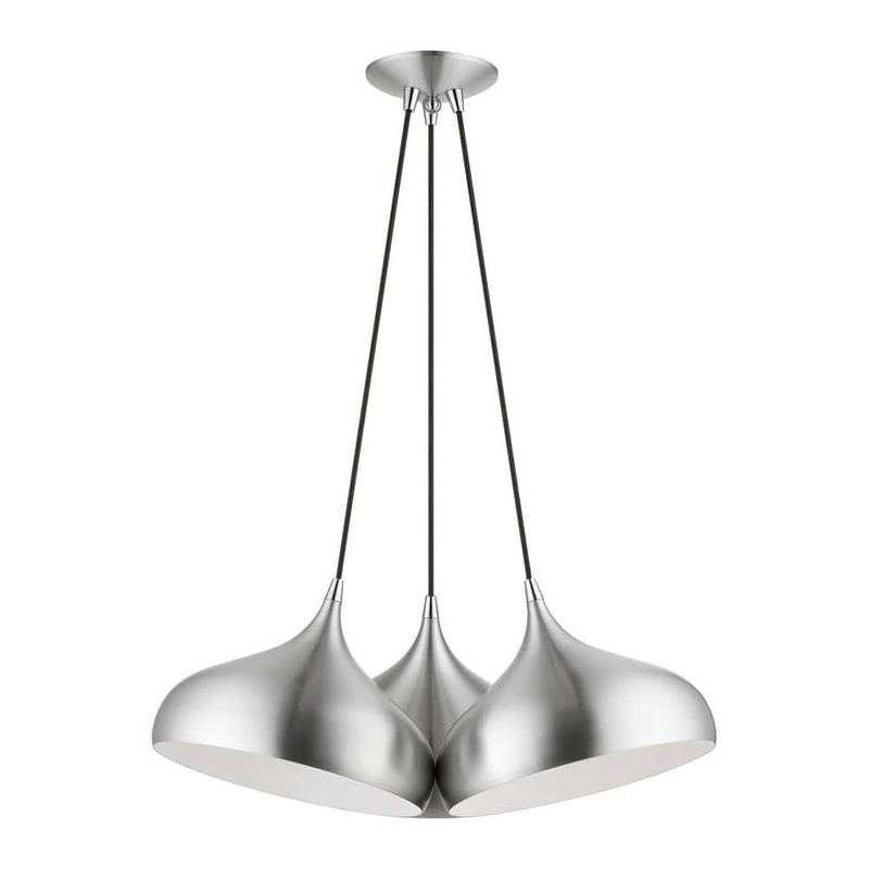 AVIANCE LIGHTING - Hansberry 3-Light Brushed Aluminum Teardrop Cluster Pendant